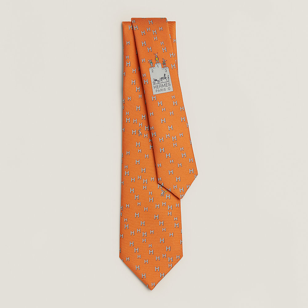 H Lapin tie - Orange | Hermès Denmark